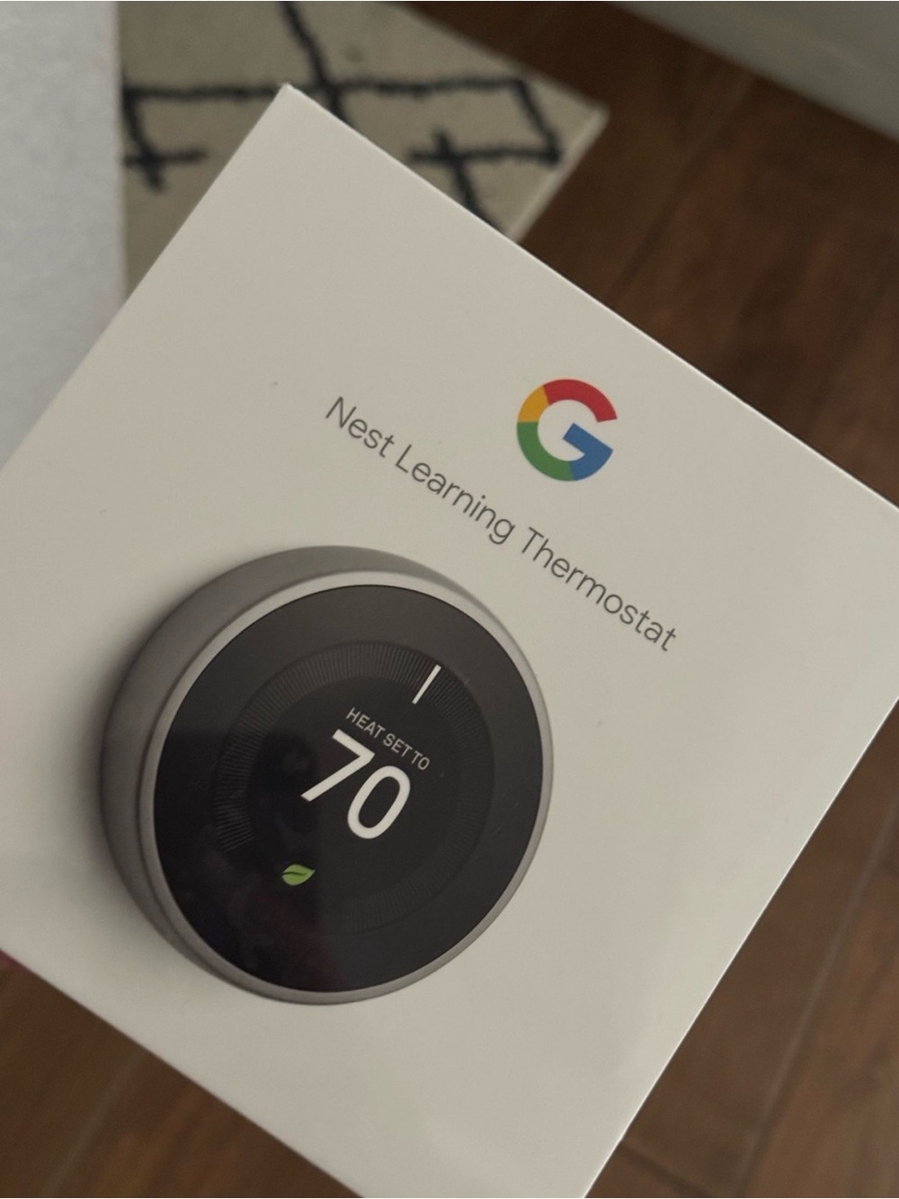 Google Nest Learning Thermostat - White with Black Dial